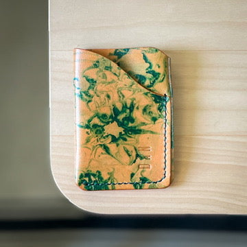 Budapest V1 card holder - green marbled
