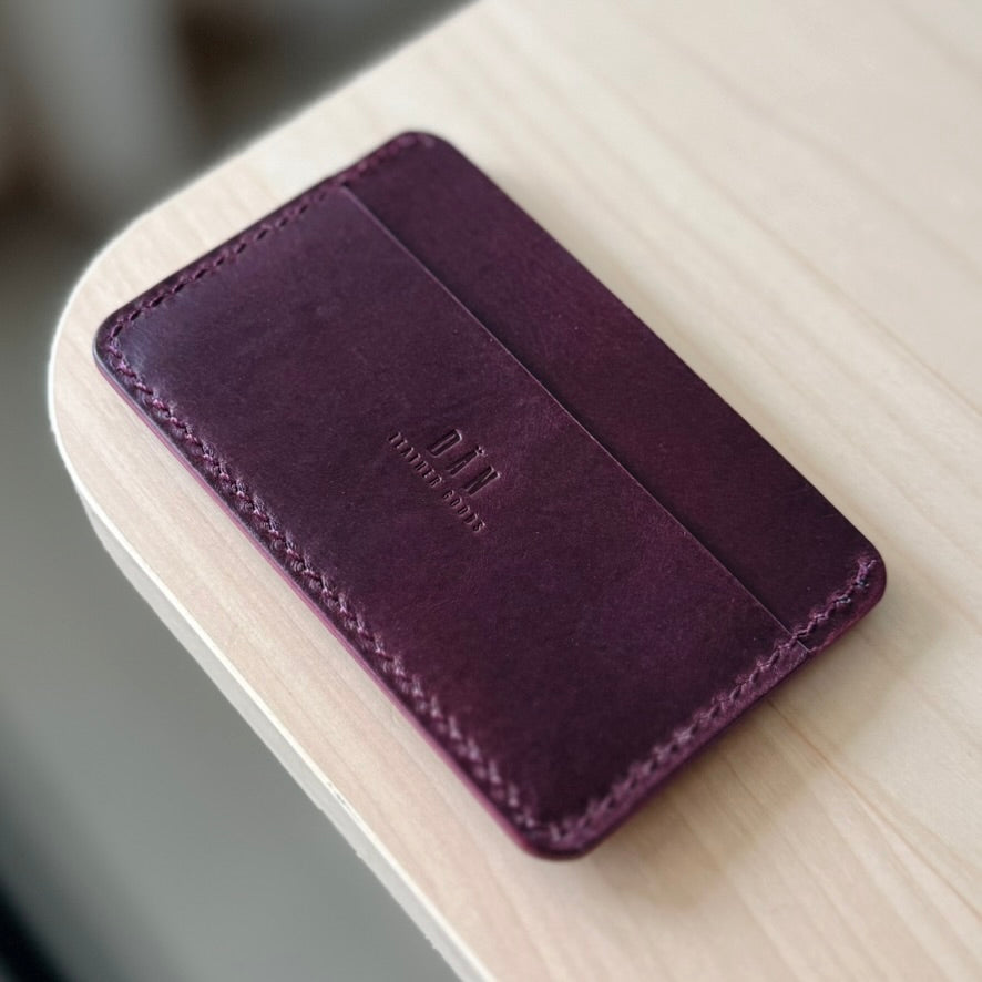 Casette card holder - burgundy & yellow