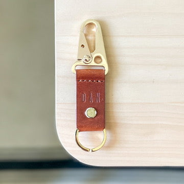 Keychain carabiner - brown gold