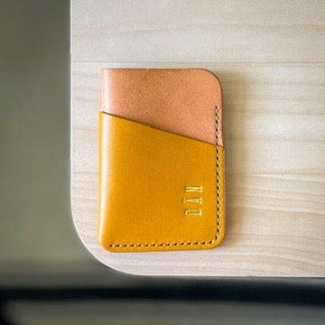 Budapest V2 cardholder - natural & yellow