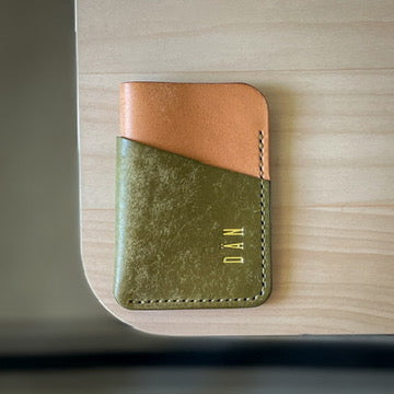Budapest V2 cardholder - natural & light green maya