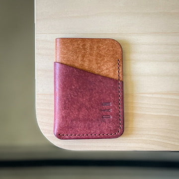 Budapest V2 kártyatartó - bordó & barna pueblo