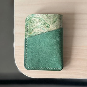 Budapest V2 cardholder - green & dyed