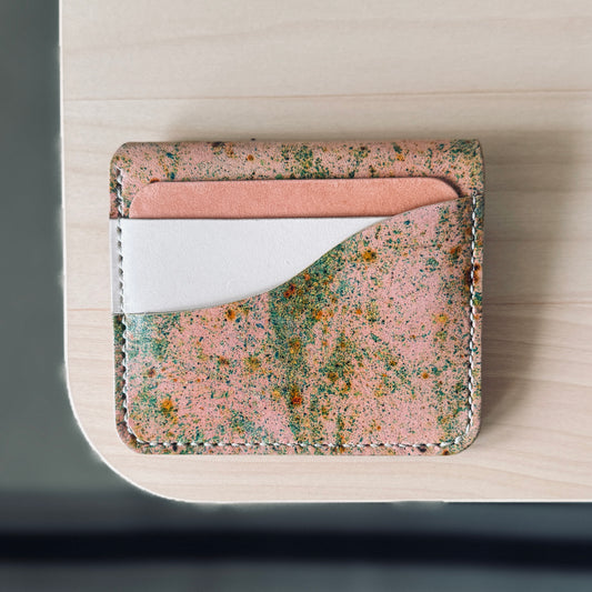 Amszterdam pénztárca - zöld rózsaszín festett