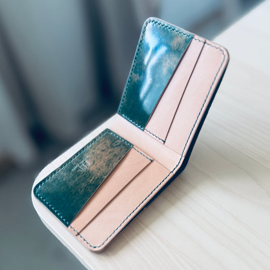 Dublin wallet - Shell Cordovan marbled green