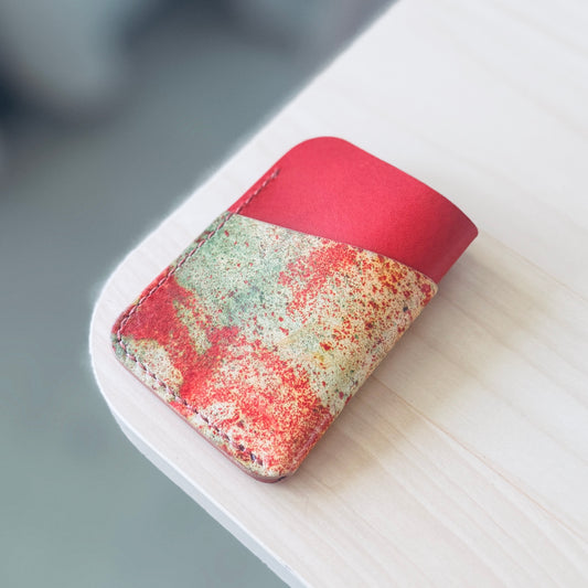 Budapest V2 cardholder - red & dyed