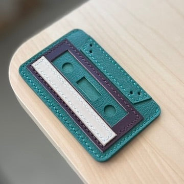 Casette card holder - turquoise
