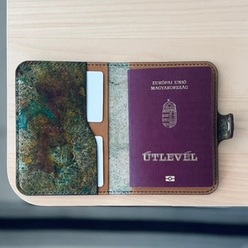 Útlevéltartó patentos - festett