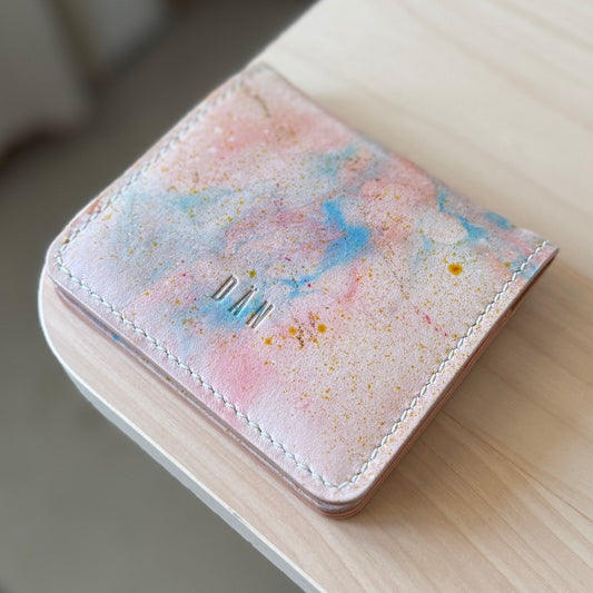 Lyon pénztárca - rózsaszín kék festett