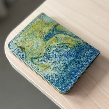 Malmö pénztárca - festett kék zöld