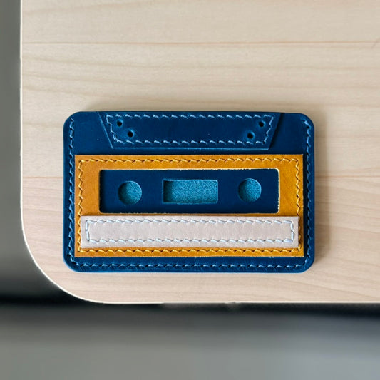 Casette card holder - blue & yellow