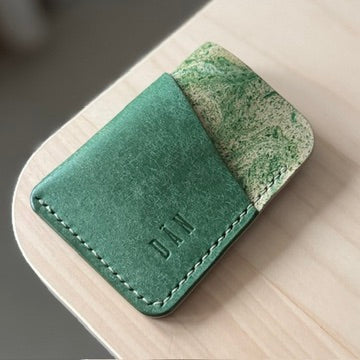 Budapest V2 kártyatartó - zöld & festett