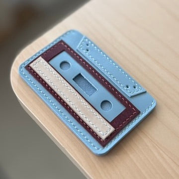 Casette card holder - light blue