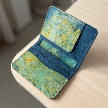 Malmö pénztárca - festett kék zöld