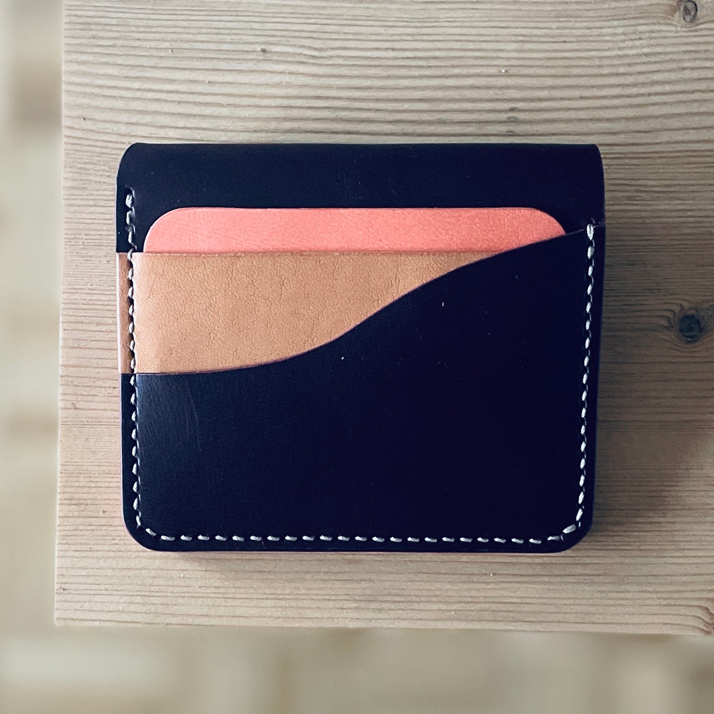 Amsterdam wallet - salmon & mahagony