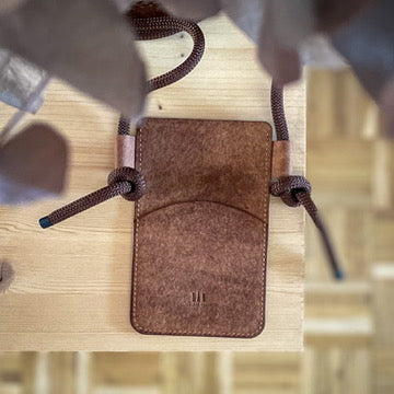 Crossbody phone holder - brown pueblo