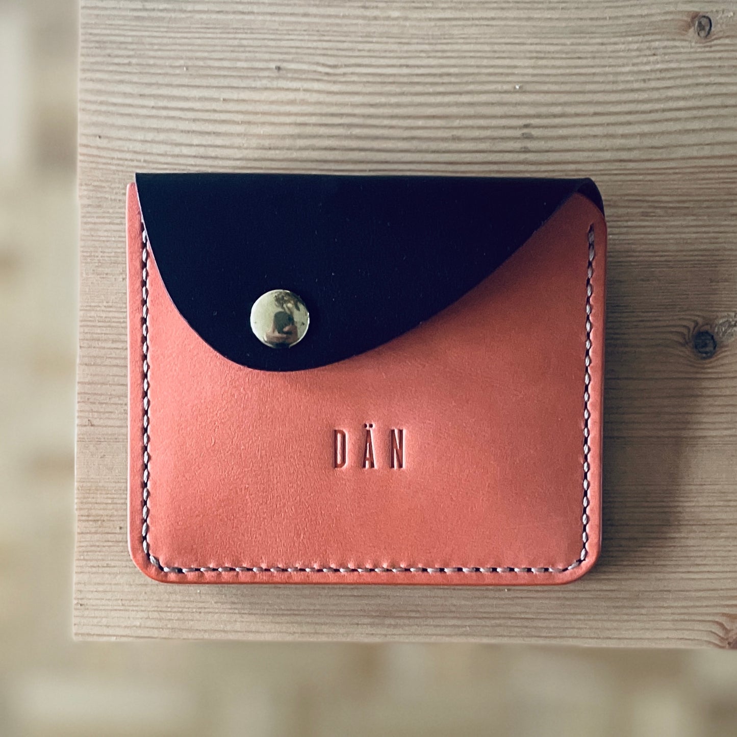 Amsterdam wallet - salmon & mahagony