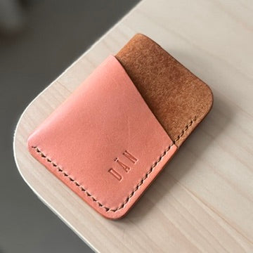 Budapest V2 kártyatartó - lazac & barna