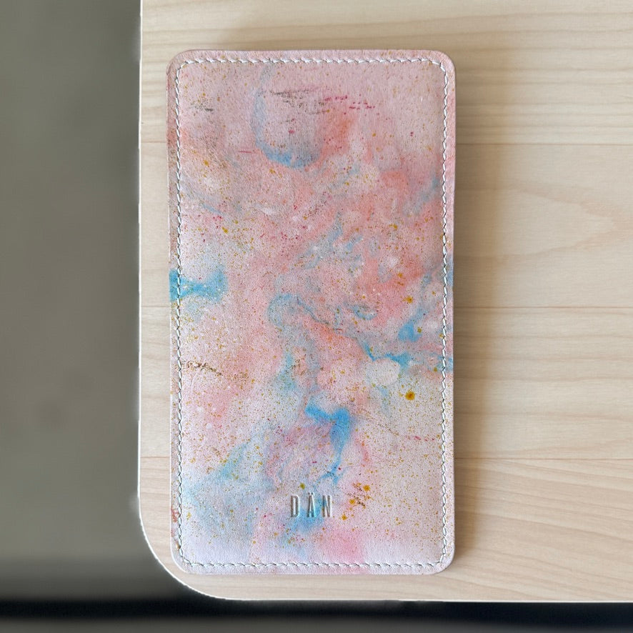 Lyon pénztárca - rózsaszín kék festett