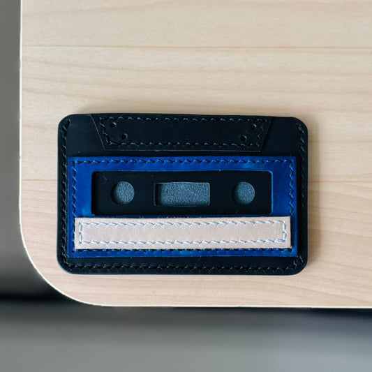 Casette card holder - black & blue