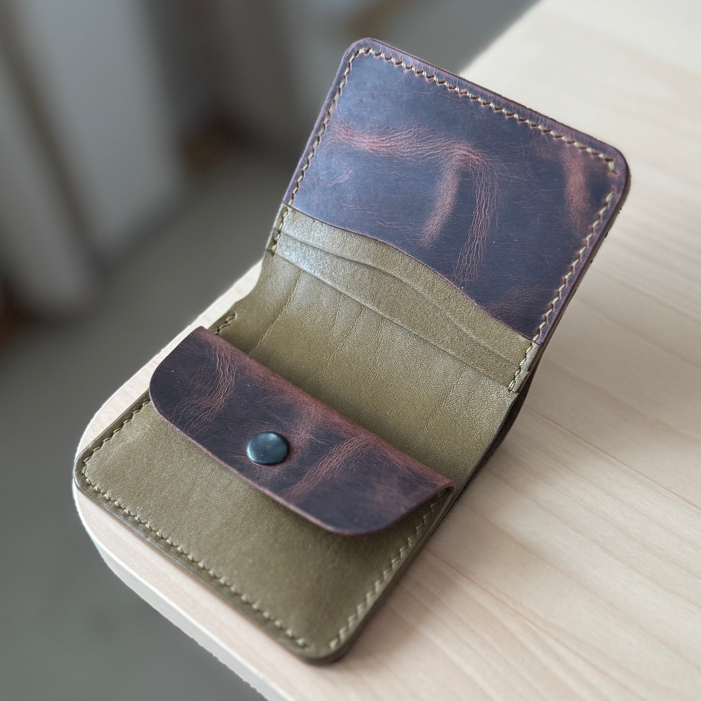 Berlin wallet - olive & brown