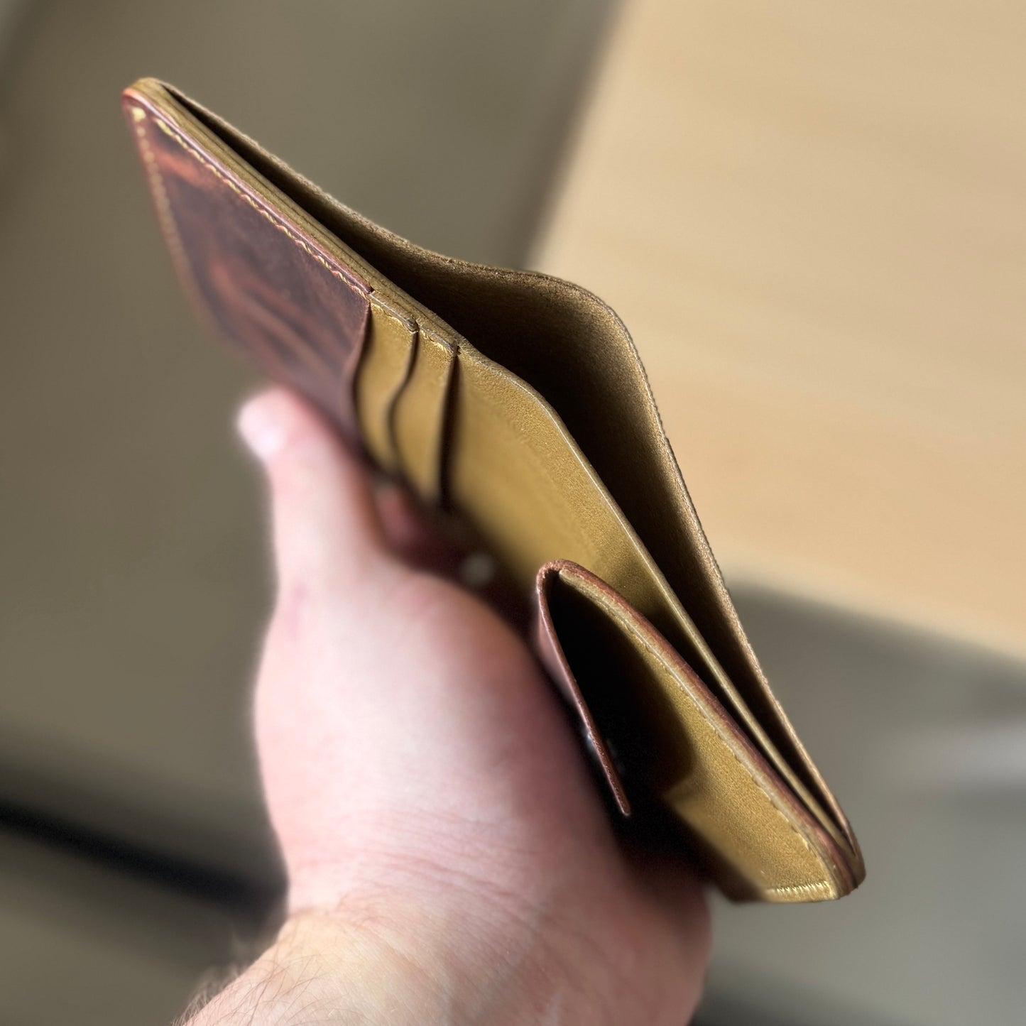 Berlin wallet - olive & brown