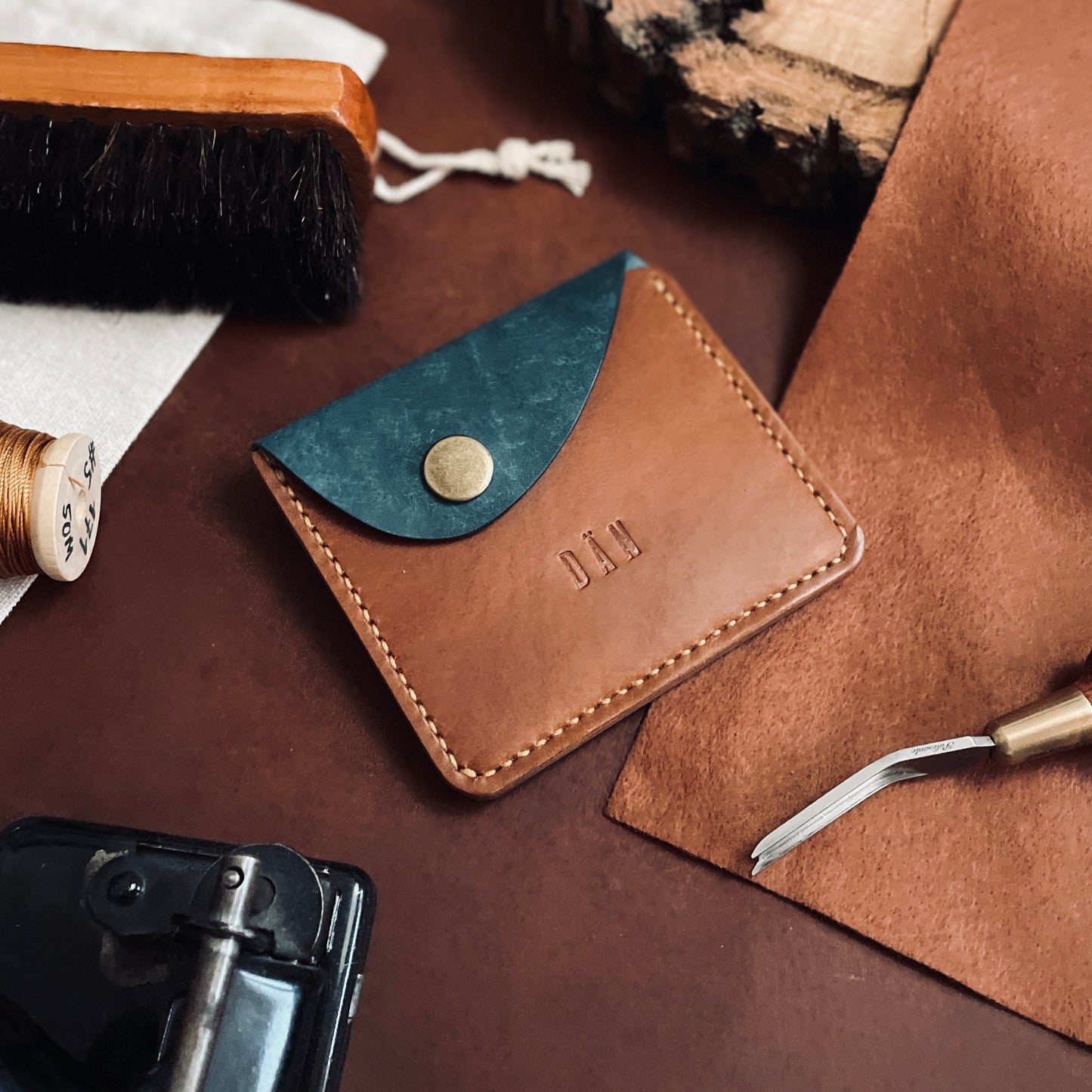 Amsterdam wallet - blue & brown