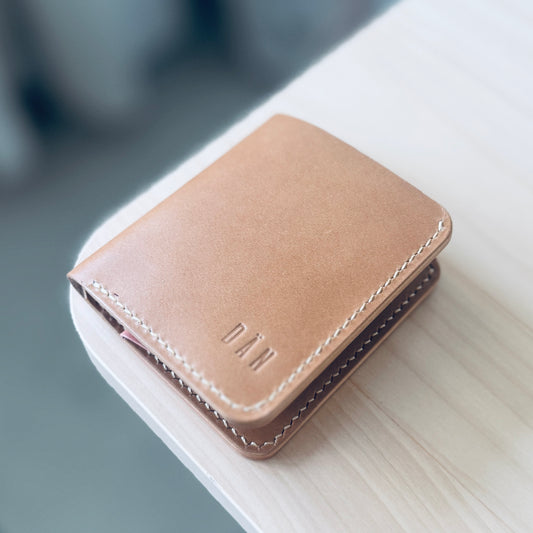 Berlin wallet - light brown & salmon