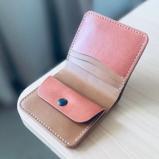 Berlin wallet - light brown & salmon