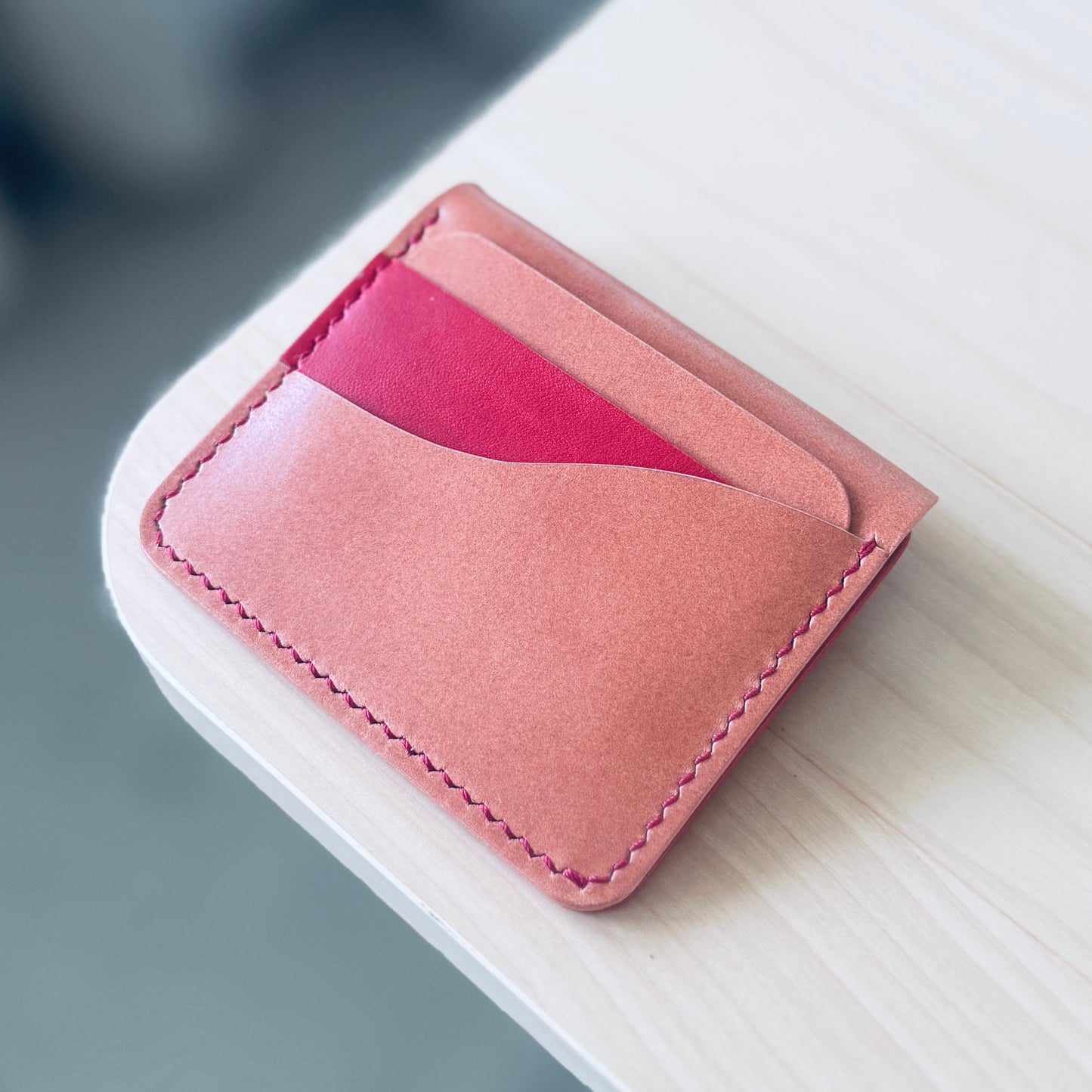 Amsterdam wallet - salmon & red