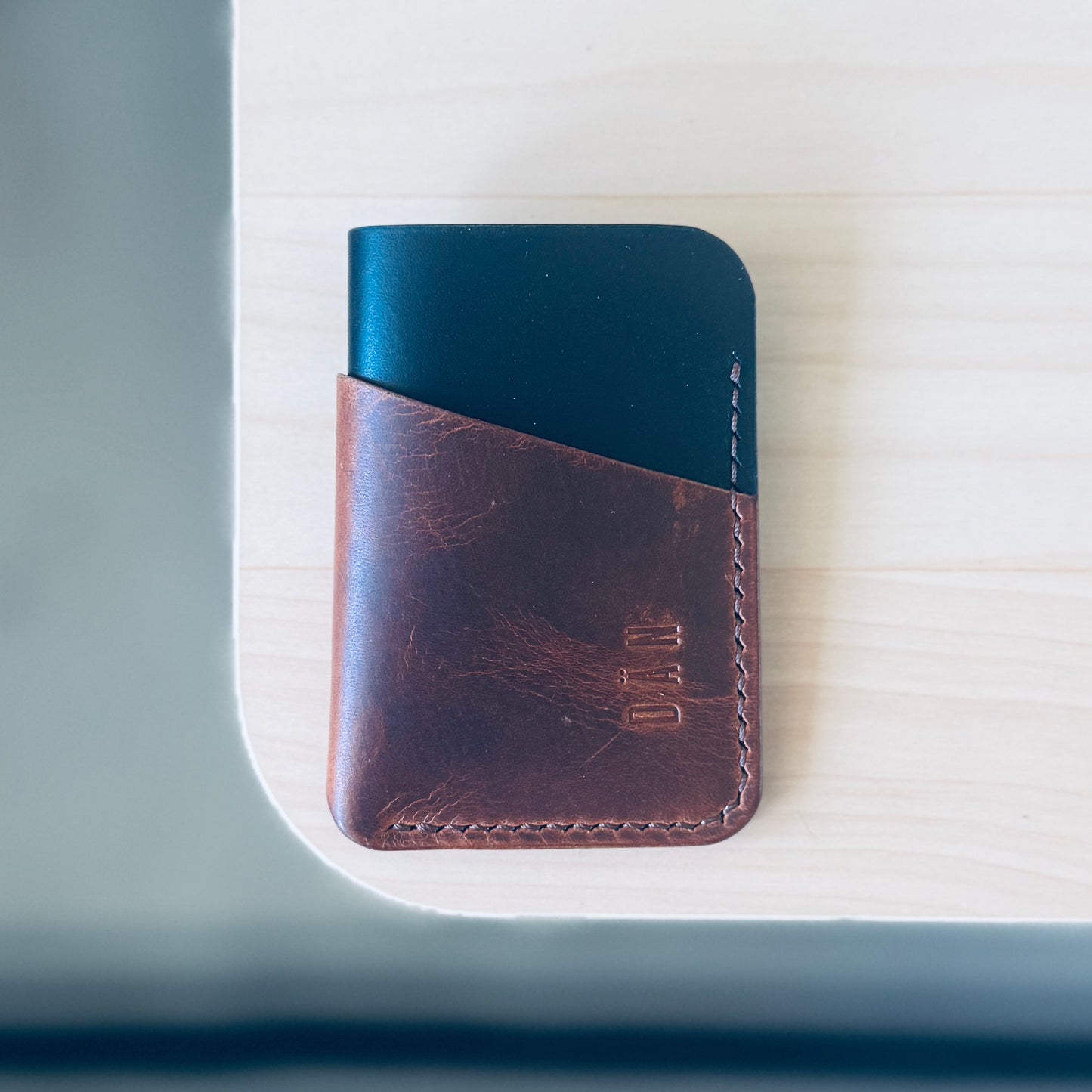 Budapest V2 cardholder - black & brown