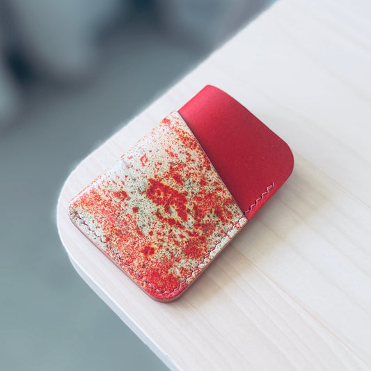 Budapest V2 cardholder - red & dyed