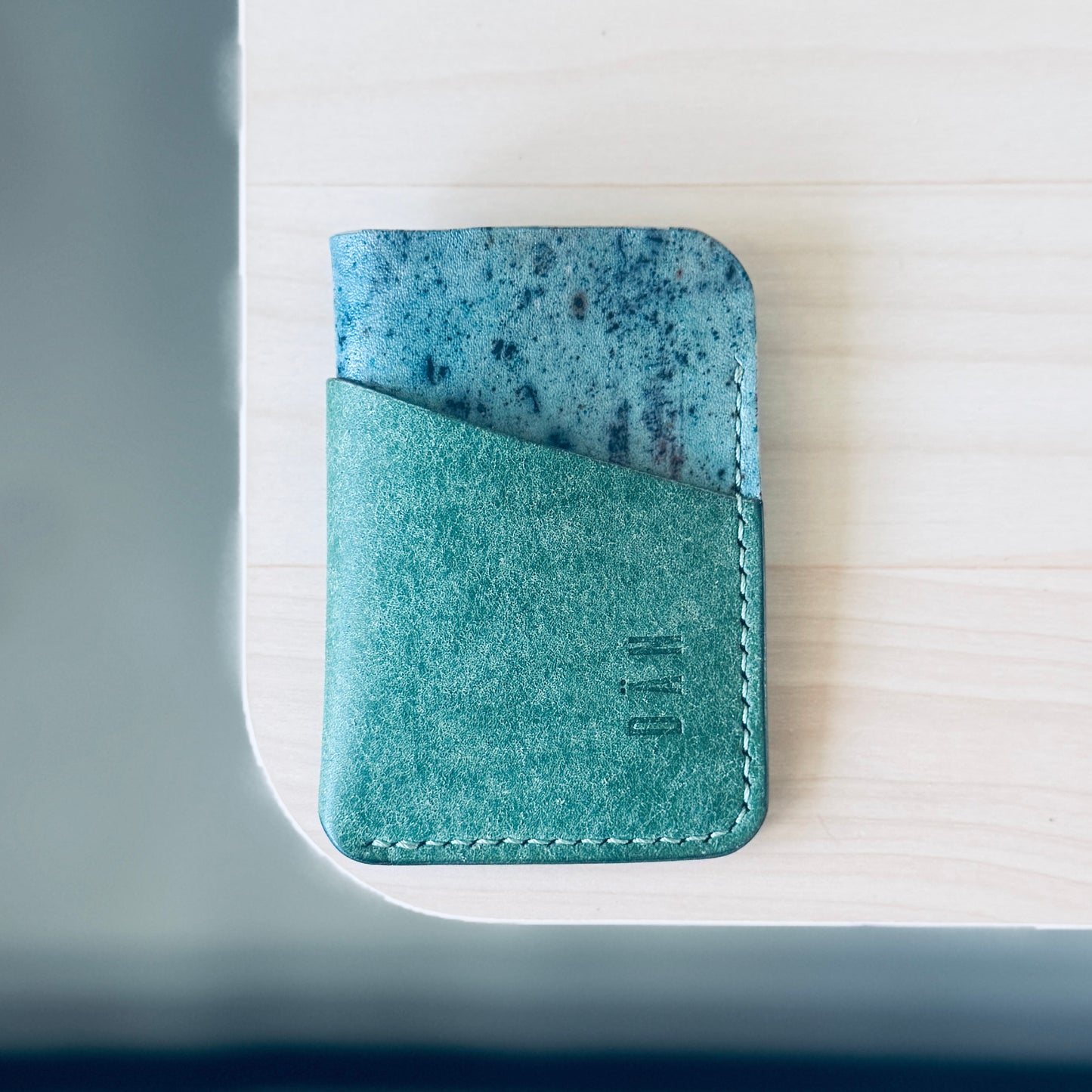 Budapest V2 cardholder - green & dyed