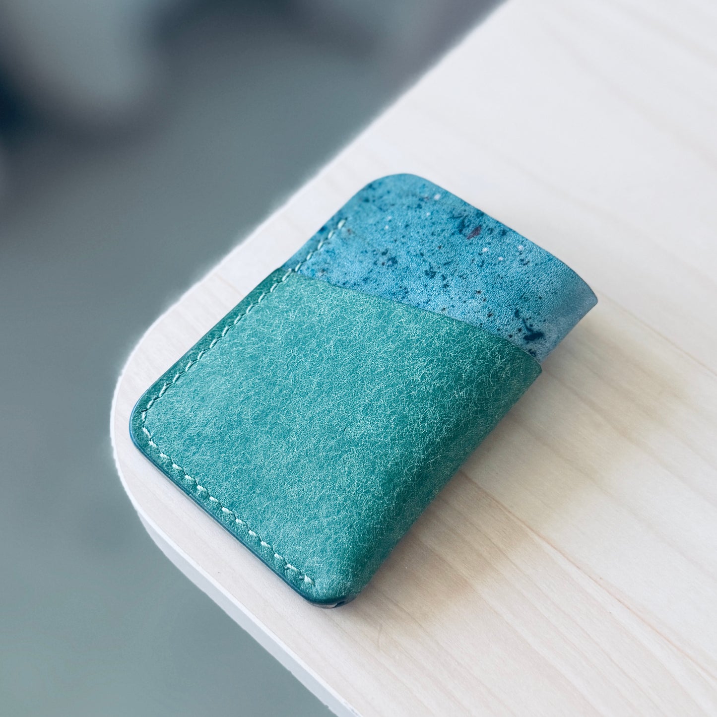 Budapest V2 cardholder - green & dyed