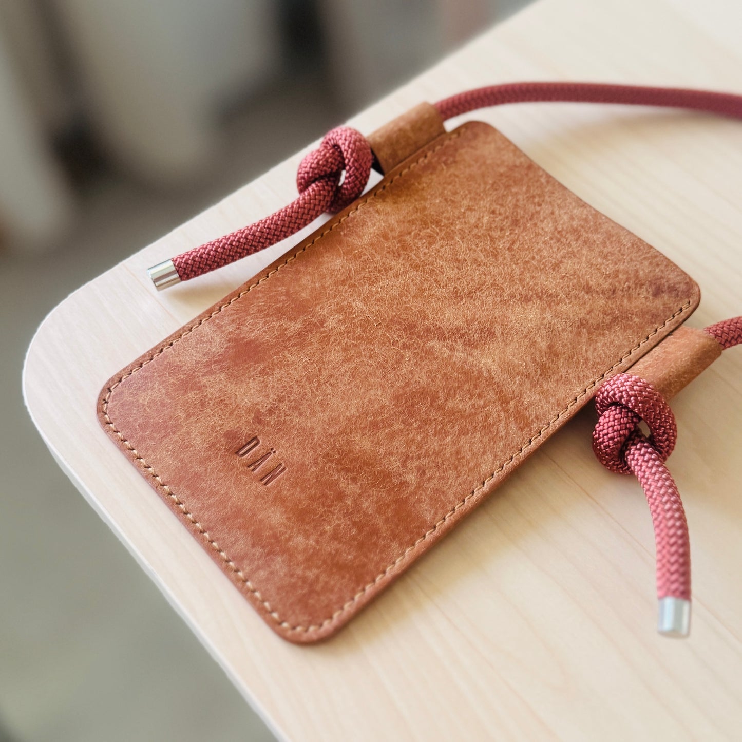 Crossbody phone holder - light brown pueblo