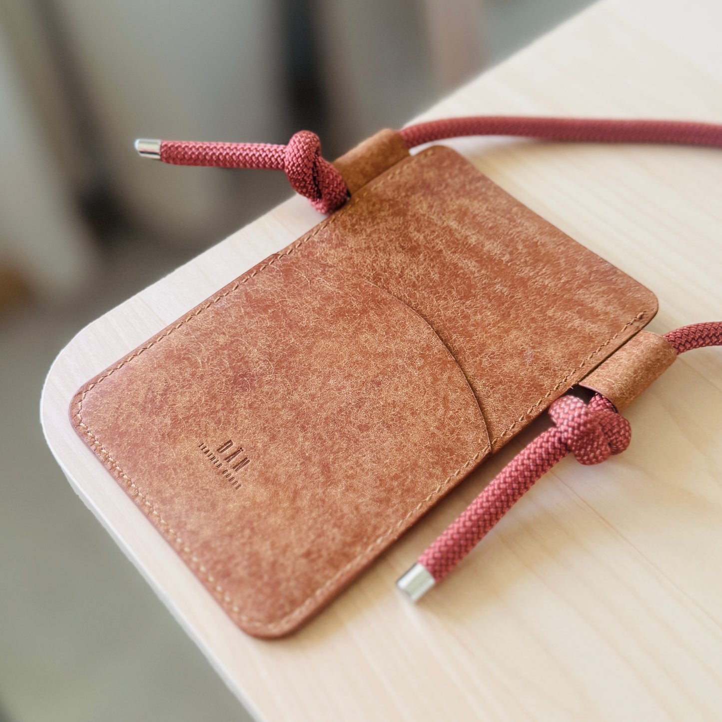 Crossbody phone holder - light brown pueblo