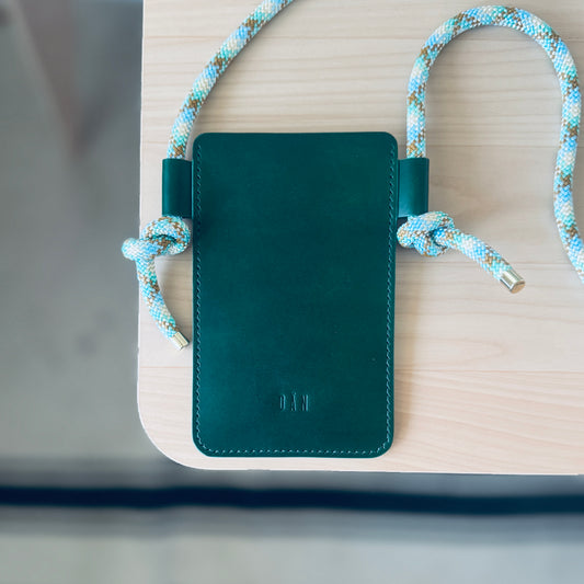 Crossbody phone holder - dark green