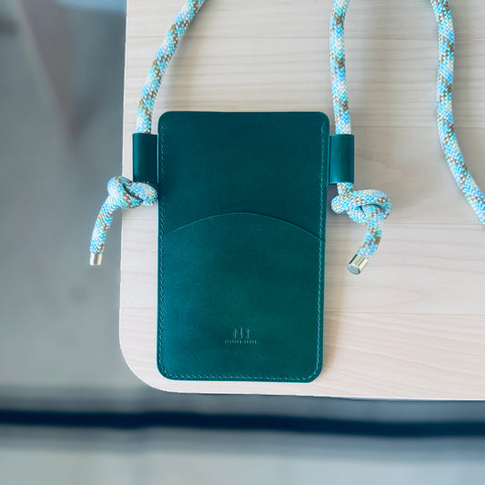 Crossbody phone holder - dark green