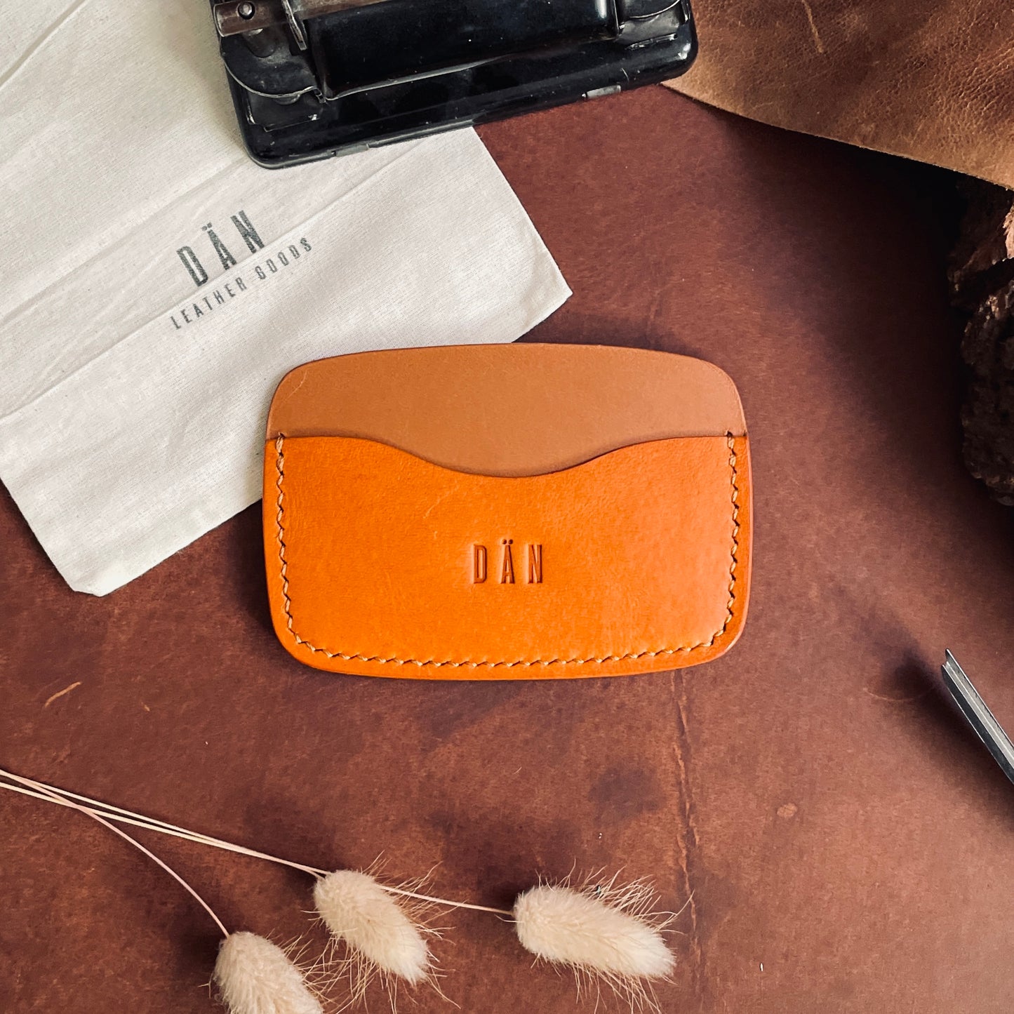 Oslo cardholder - Gold & Pumpkin