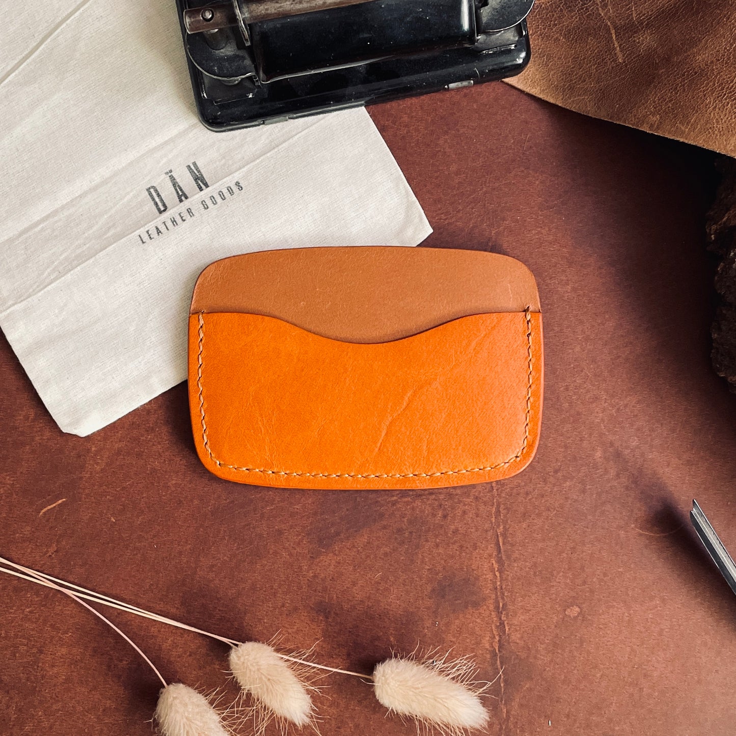 Oslo cardholder - Gold & Pumpkin