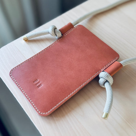 Crossbody telefontartó - lazac (natúr kötél)
