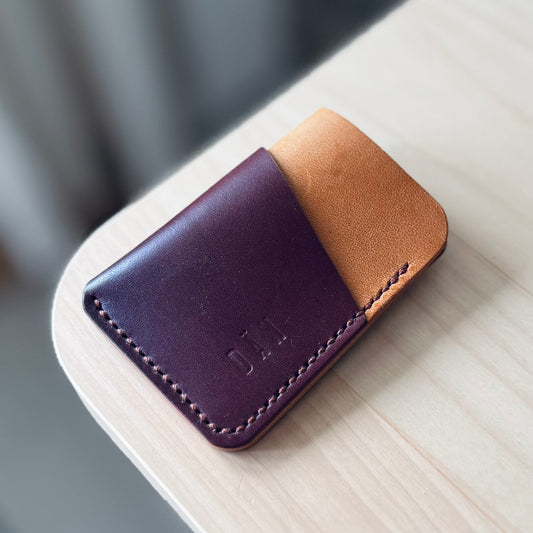 Budapest V2 cardholder - deep purple natural