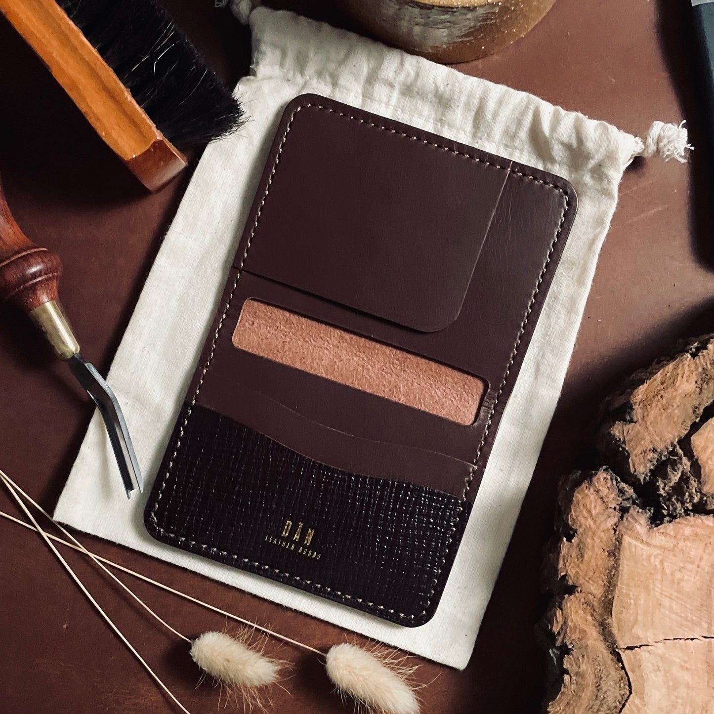 Malmö wallet - palmelatto & brown