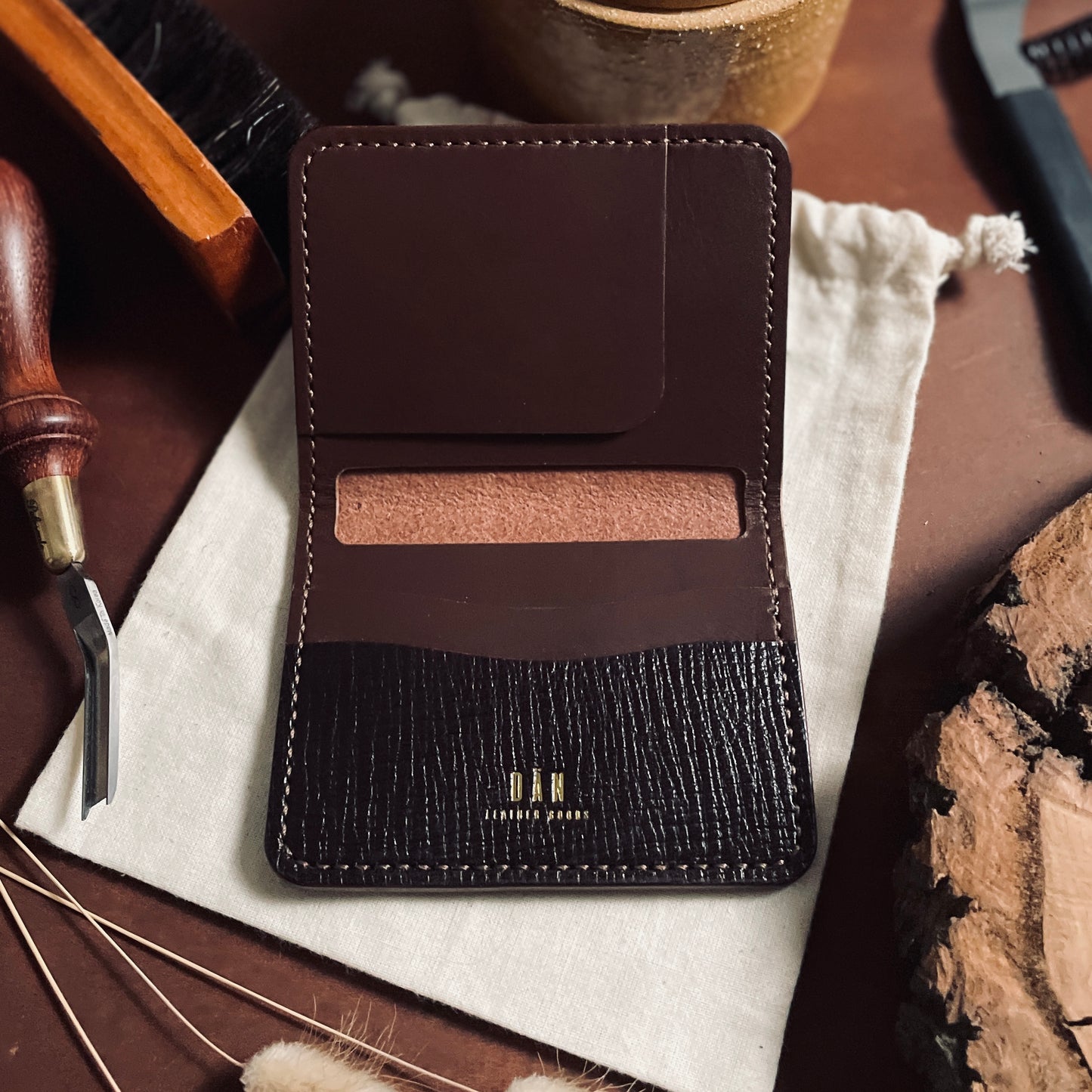 Malmö wallet - palmelatto & brown