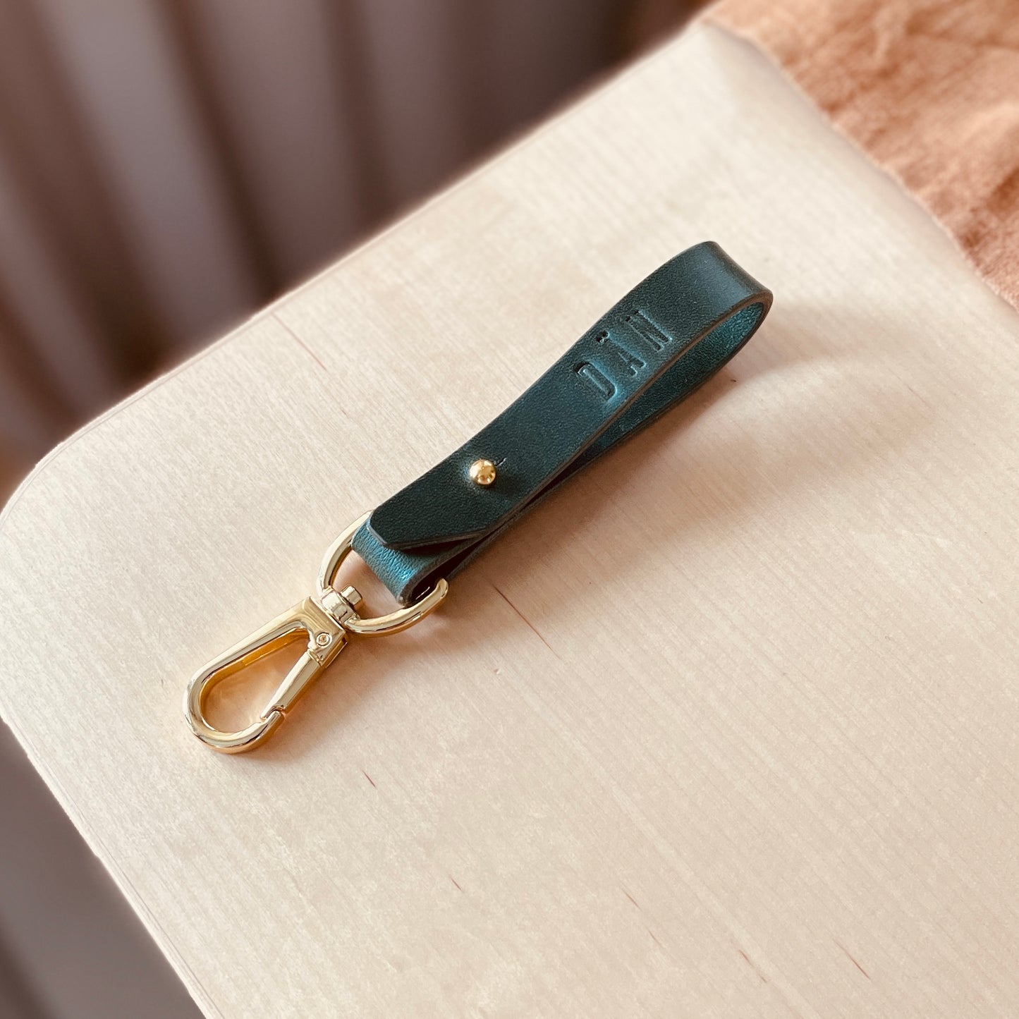 Keychain long - dark green