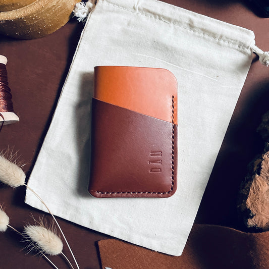 Budapest V2 cardholder - salmon & brown