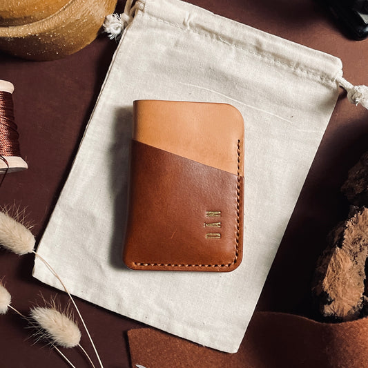 Budapest V2 cardholder - natural & brown ponte