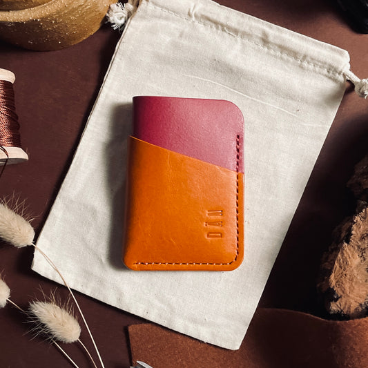 Budapest V2 cardholder - pink & pumpkin