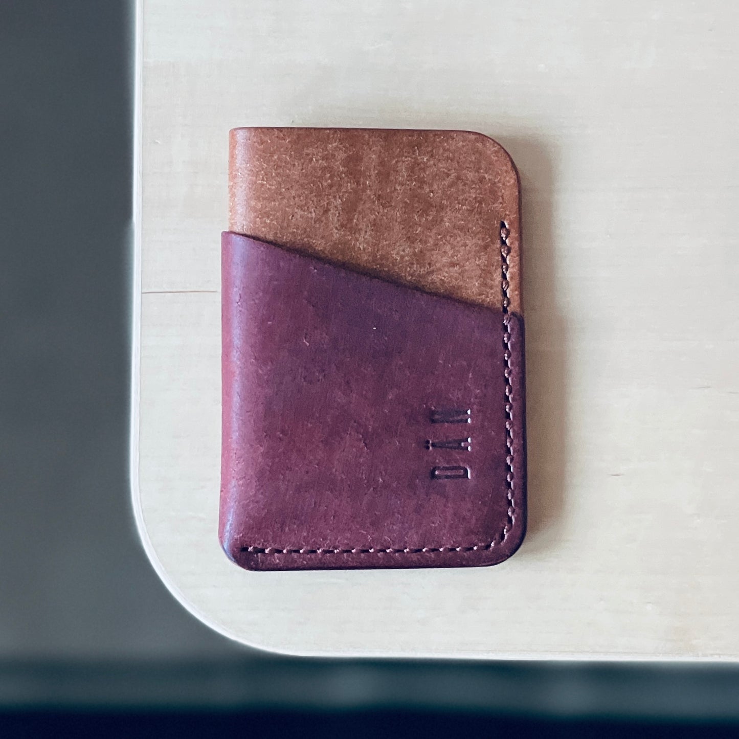 Budapest V2 cardholder - burgundy & brown pueblo