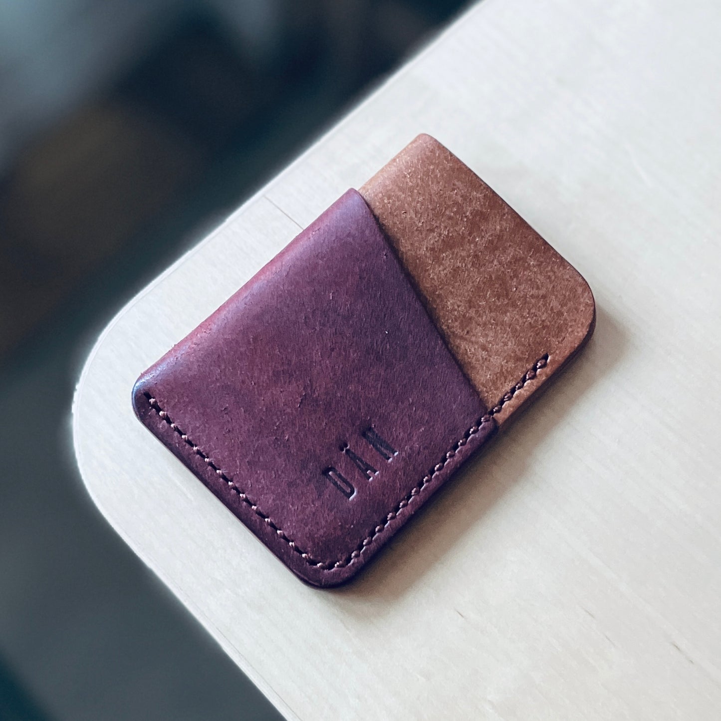 Budapest V2 cardholder - burgundy & brown pueblo